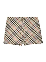Check Cotton Pajama Shorts