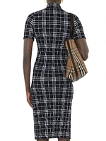 Check Wool-Blend Midi-Dress