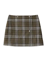 Check Wool Miniskirt