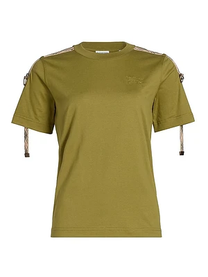 Rose Check Shoulder Strap T-Shirt