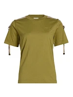 Rose Check Shoulder Strap T-Shirt