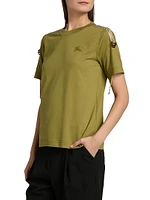 Rose Check Shoulder Strap T-Shirt