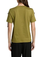 Rose Check Shoulder Strap T-Shirt