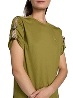 Rose Check Shoulder Strap T-Shirt