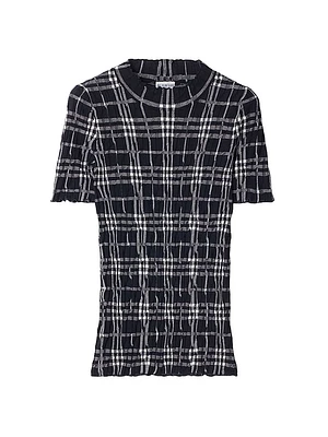 Check Wool-Blend Top