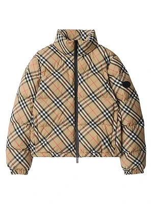 Checked Down Puffer Jacket