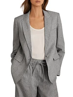 Willow Single-Breasted Linen-Blend Blazer