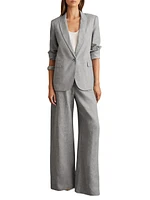 Willow Single-Breasted Linen-Blend Blazer