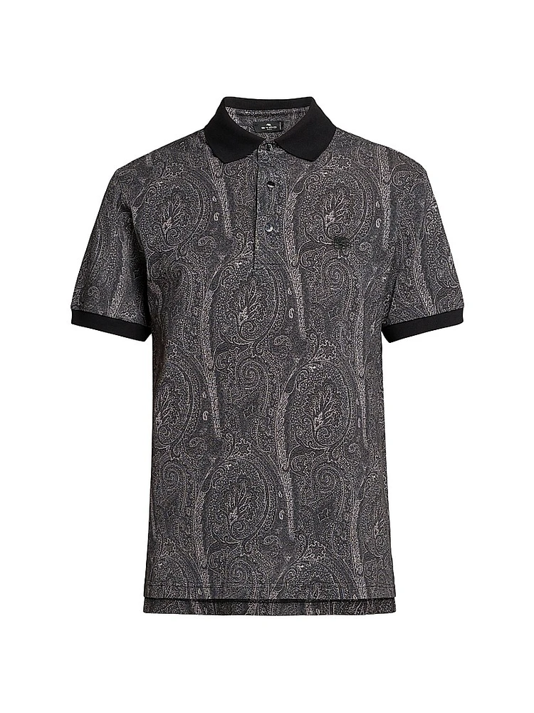 Paisley Cotton Polo Top