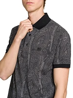Paisley Cotton Polo Top