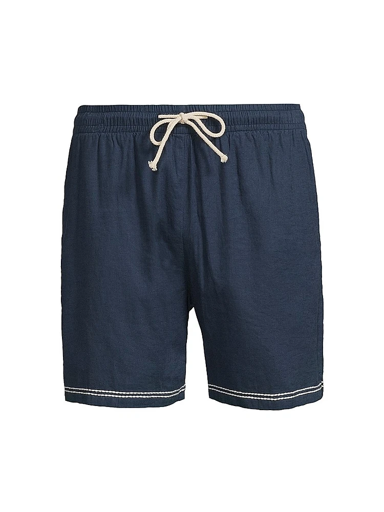 Hudson Linen-Blend Shorts