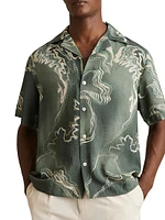 Marble Printed Camp Shirt