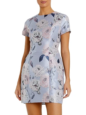 Floral Cap-Sleeve Minidress