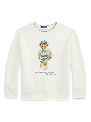 Little Boy's & Polo Bear Crewneck Sweatshirt