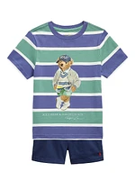 Little Boy's & Polo Bear Striped T-Shirt