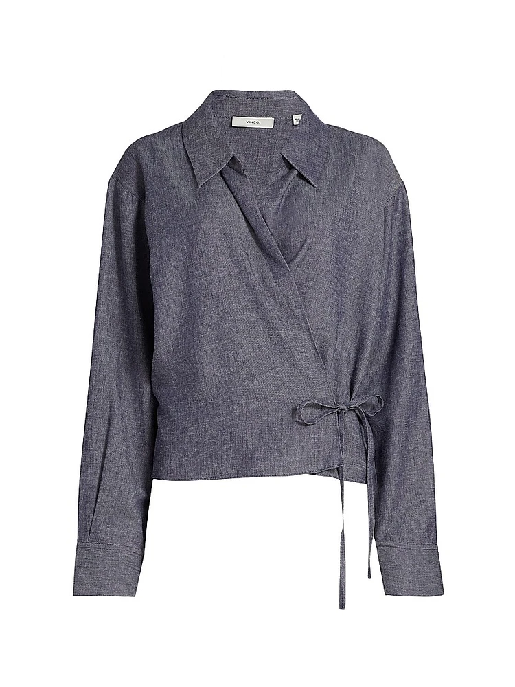 Collared Wrap Top