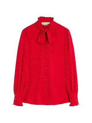 Crepe De Chine Shirt with Cour Coeur Print