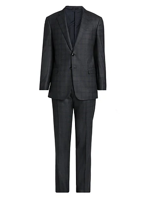 Windowpane Plaid Wool-Cashmere Suit