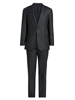 Windowpane Plaid Wool-Cashmere Suit