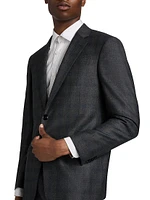 Windowpane Plaid Wool-Cashmere Suit