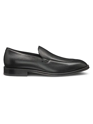 Leather Loafers with Apron Toe