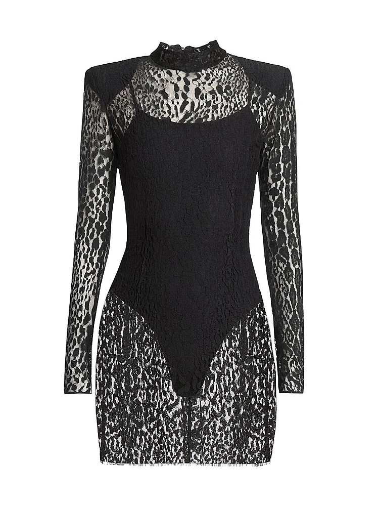 Leopard Lace Body-Con Minidress