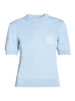 Logo Silk-Cotton Knit Sweater