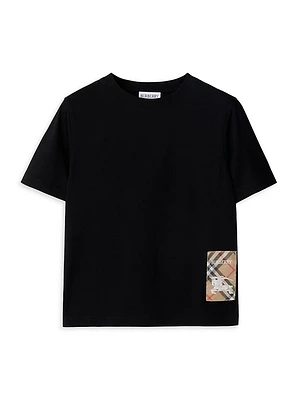 Baby Boy's, Little Boy's & Check Label Cotton T-Shirt