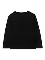 Little Boy's & Check Label Cotton T-Shirt