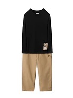 Little Boy's & Check Label Cotton T-Shirt