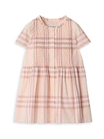 Baby Girl's, Little Girl's & Check Smocked Cotton Shirtdress