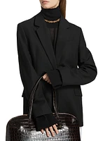 Oversized Single-Breasted One-Button Blazer