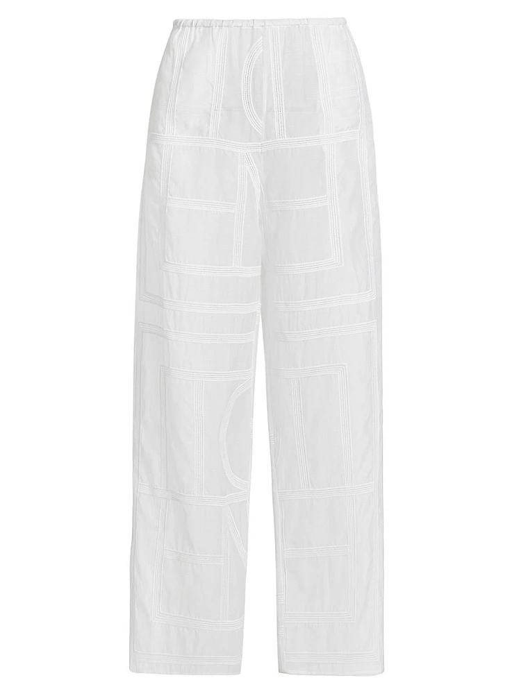 Monogram Cotton-Silk Pajama-Inspired Pants
