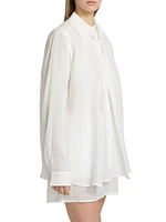 Ramie Double-Collar Button-Front Shirt