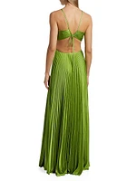 Moira Pleated Satin Gown