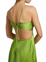 Moira Pleated Satin Gown