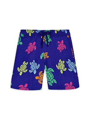 Little Boy's & Tortue Multicolores Stretch Swim Shorts