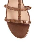 Rockstud Flat Metallic Nappa Slide Sandals