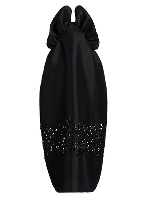 Raha Taffeta Flower Laser-Cut Dress