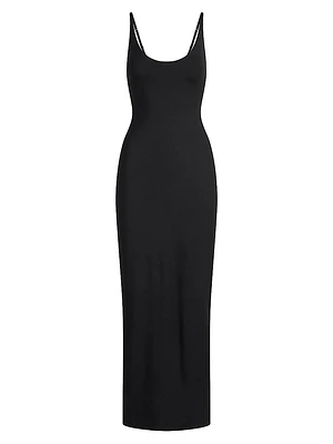 Smooth Layers Scoop Neck Long Dress