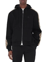 Scott Check-Trim Cotton Hoodie