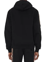 Scott Check-Trim Cotton Hoodie
