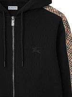 Scott Check-Trim Cotton Hoodie
