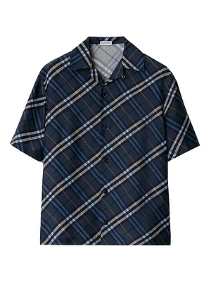 Check Silk Camp Shirt