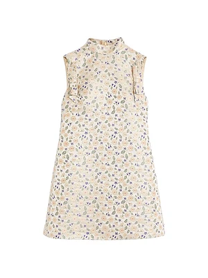 Short Mini Dress Garden Lurex Jacquard