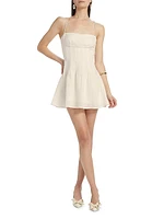Lilou Pearl-Beaded Linen-Cotton Minidress