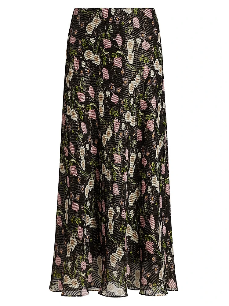 Jayna Metallic Chiffon Maxi Skirt