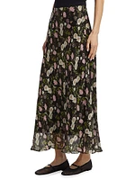 Jayna Metallic Chiffon Maxi Skirt