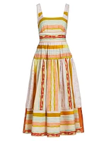 Mara Striped Cotton Midi-Dress
