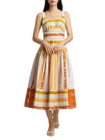 Mara Striped Cotton Midi-Dress